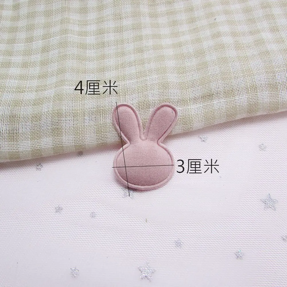 100pcs/lot Linen fabric Cartoon Princess Rabbit Bunny Padded Appliques Patches for garment shoe DIY Headwere Accessory