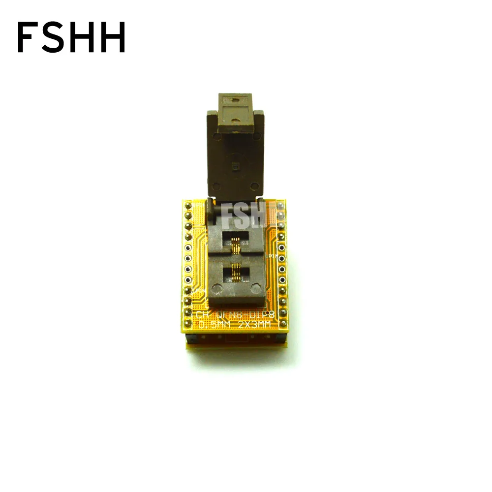 QFN8 zu DIP8 Programmierer Adapter DFN8 MLF8 WSON8 test buchse Pitch = 0,5mm Größe = 2mm X 3mm