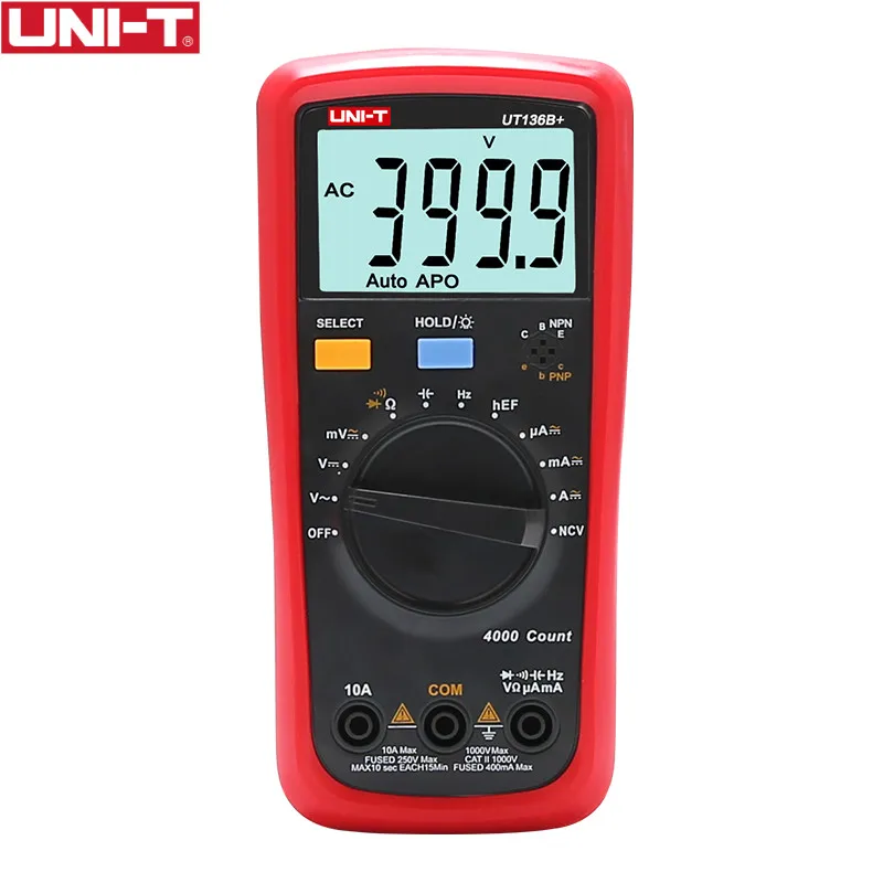 uni t ut136b mais multimetro digital grande display lcd duplo 1000v 10a ac dc voltimetro medidor de teste atual 01