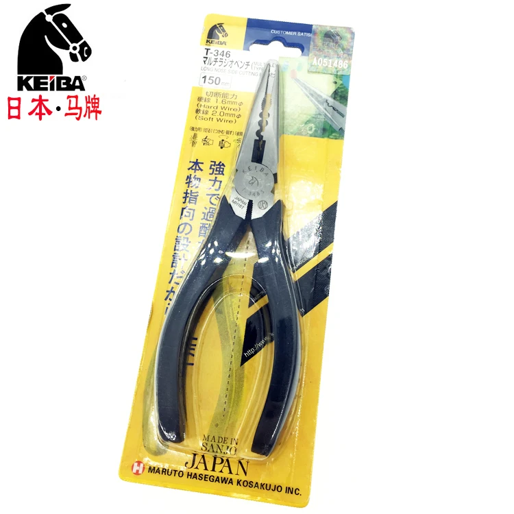 High quality KEIBA imported long nose pliers multi functional T-316S T-346S Long nose pliers made in Japan