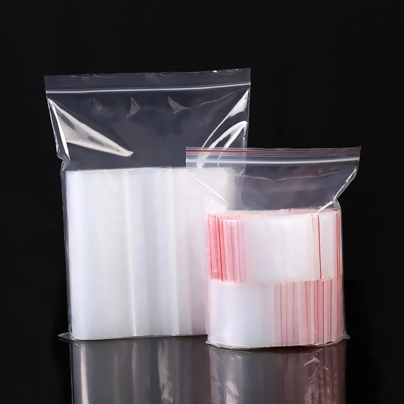 100 Teile/los Transparente Rechteck Kunststoff Schmuck Zip Locked Beutel Geschenk Tasche Beutel Verpackung Für Party Hochzeit Engagement Perlen – Detail 3