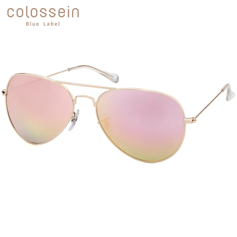 COLOSSEIN Pinglas Retro Sunglasses Women Polarized Eyewear Metal Frame Gradient Mirror Sun Glasses For Men UV400 Fashion Driving