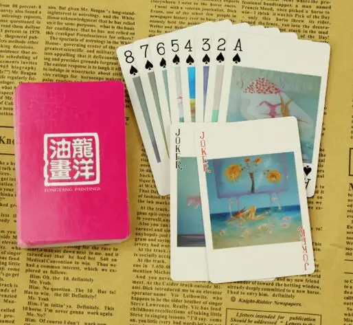 500pcs/lot customized logo for advertising 57*87mm high quality 300g playing card deck gift