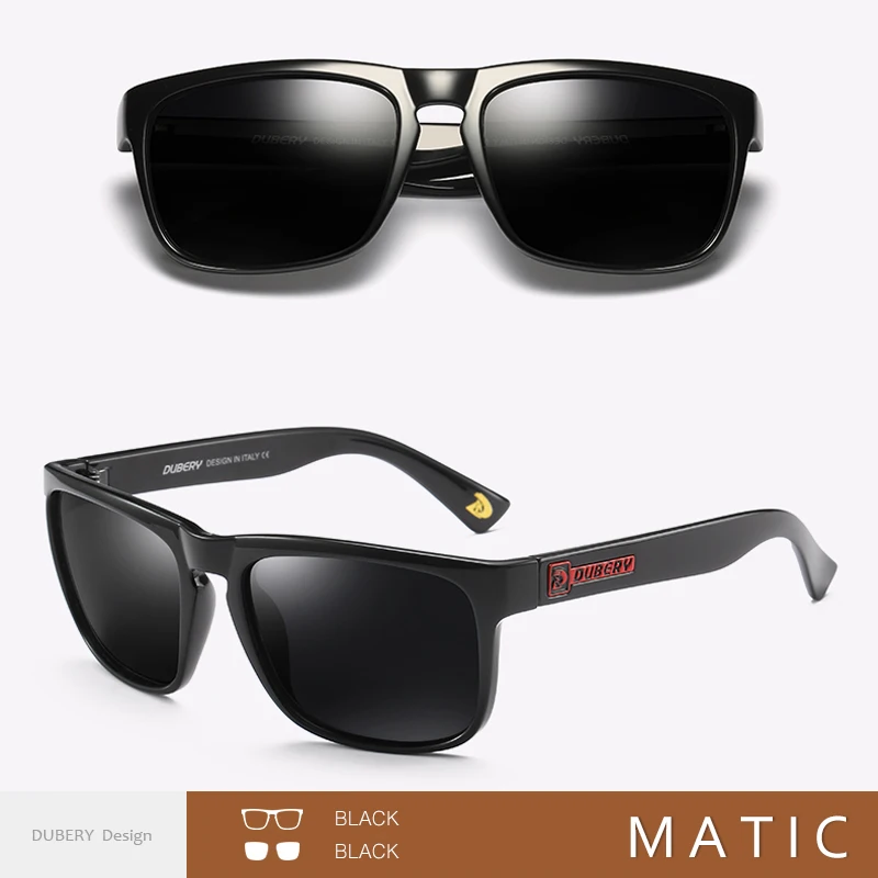 

Black Square Dubery Polarized Sunglasses For Men Pilot Driving Polarizer Sun Glasses Male Ken Block uv400 730