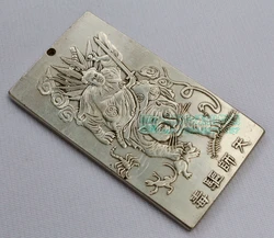 Chinese tibet Silver Bullion thanka Fengshui The gods abolish poison statue necklace pendant metal handicraft