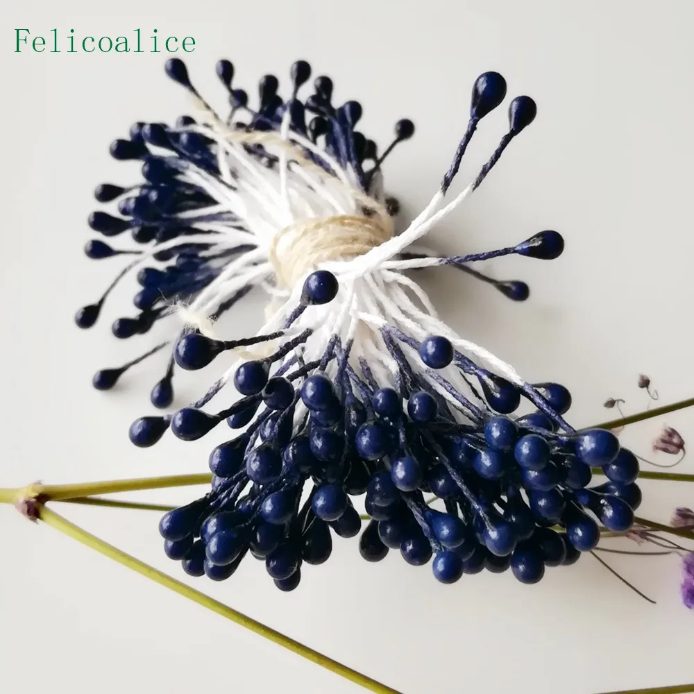 3mm 500 stücke Perle Blume Staubblatt Stempel Kuchen Dekoration Für DIY Doppel Köpfe Floral Staubblatt Für DIY Hochzeit dekoration – Detail 29