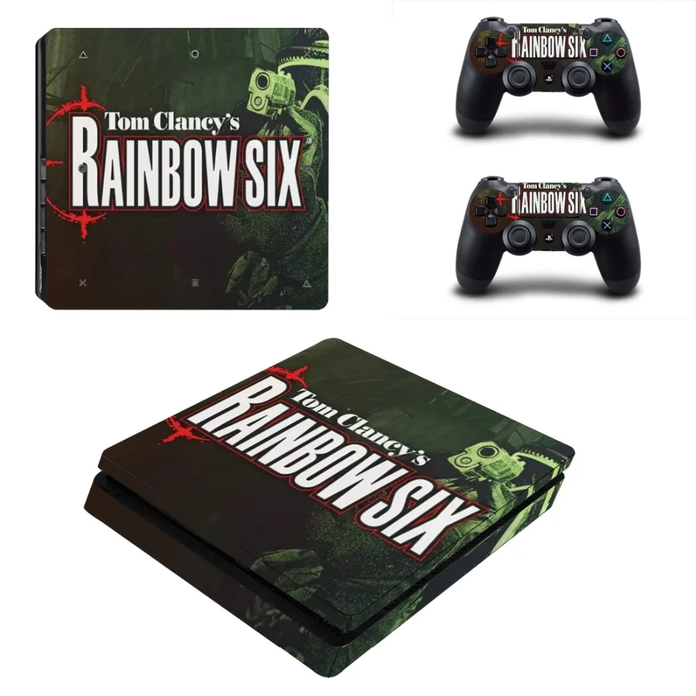 Cầu Vồng 6 Bao Vây PS4 Mỏng Miếng Dán Da Vinyl Dành Cho Sony PlayStation 4 Và 2 Bộ Điều Khiển PS4 Mỏng Da Miếng Dán decal