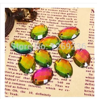 אבזר חן loose חרוזים 100pcs 13*18 צבעים געש לתפור על אקריליק קריסטל ריינסטון סגלגל צורת strass יהלומים m152