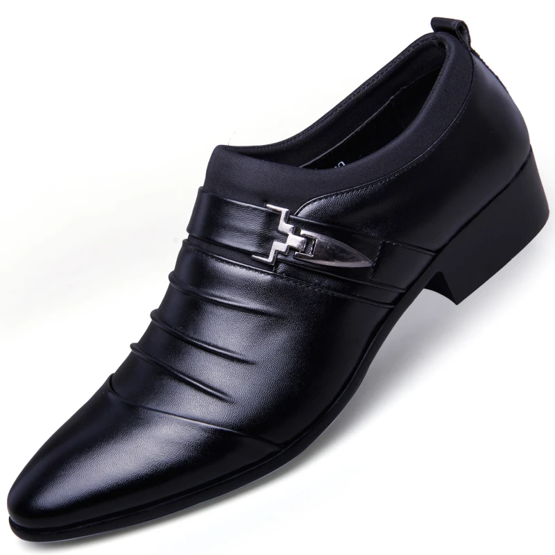 2024 Summer Black Brown White Men Leather Shoes Mens Pointed Toe Dress Shoes High Quality Formal Slip On Hollow Out Sandals Man