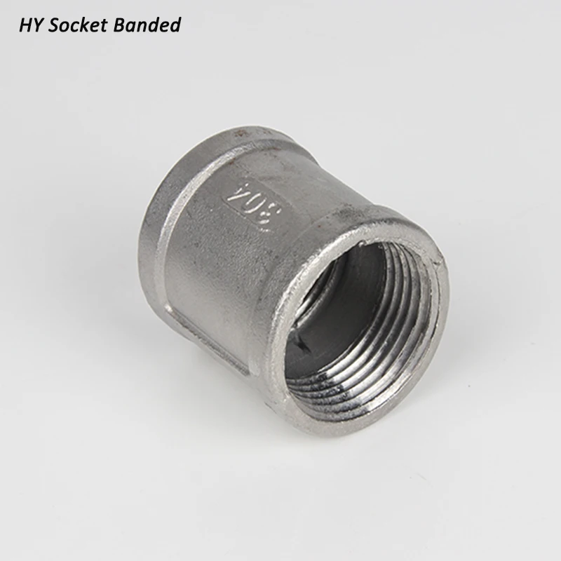 BSPT Socket Banded Tube Equal Connector, Thread Pipe, 1/8 ", 1/4", 3/8 ", 1/2", 3/4"