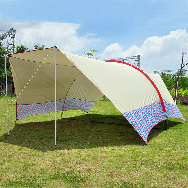 Ultralarge 6m*3.8m*1.8m Silver Coated UV Protection Large Gazebo Sun Shelter Beach Tent Tarp Large Awning