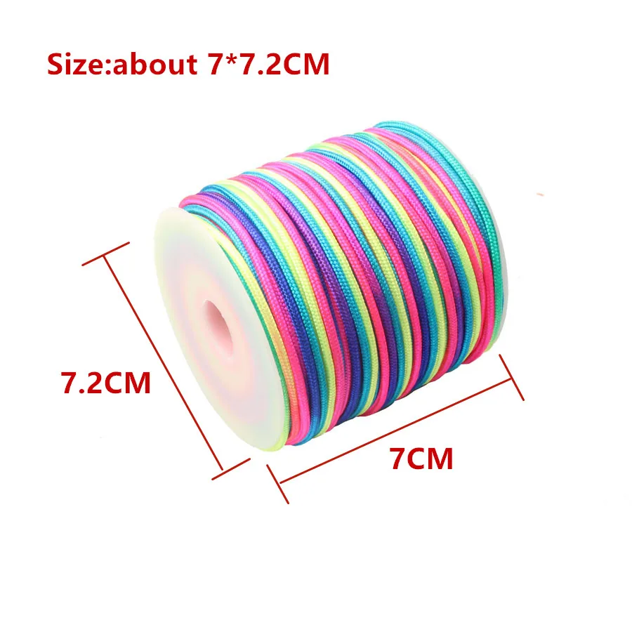 CAMPINGSKY Paracord Rainbow 2mm Nylon 1 pasmo rdzeń zewnętrzna lina kempingowa linka spadochronowa smycz do namiotu Corda