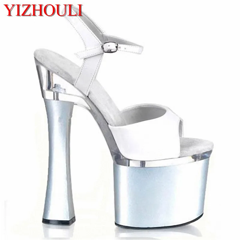 

Summer new fashion women's sandals, root high heels, 18cm stage banquet performance sandals