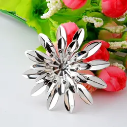 Free shipping Retail 10Pcs Silver Tone Filigree Flower Embellishments Connectors Crafts Gift Decoration DIY Finding 60x60mm