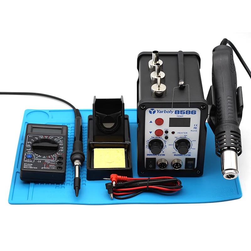 Yarboly 8586 700W ESD Soldering Station LED Digital Solder Iron Desoldering Station BGA Rework Solder Station Hot Air Gun 858