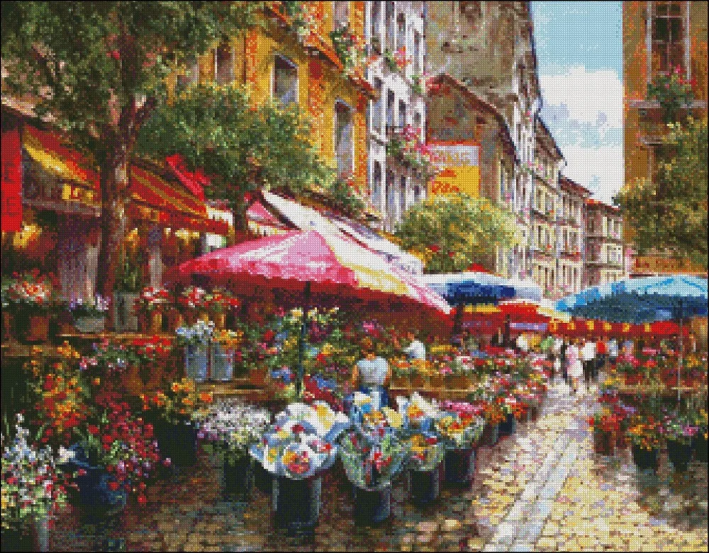 Needlework for embroidery DIY DMC High Quality - Counted Cross Stitch Kits 14 ct Oil painting - Paris Blossoms