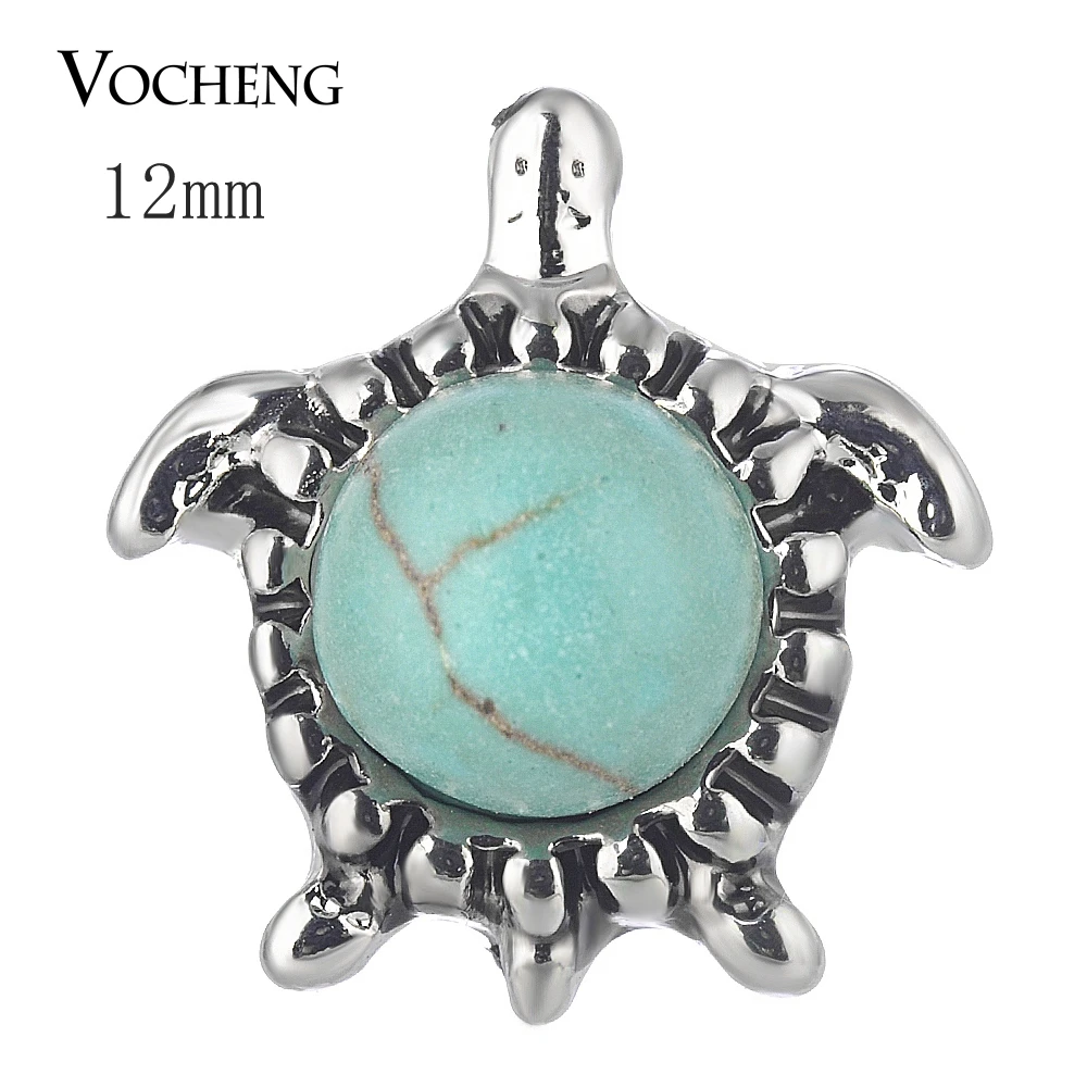 Vocheng Ginger Snap Jewelry Petite 12mm Turquoise Turtle Button Charms Vn-1698