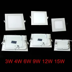 3W/6W/9W/12W/15W/25W LED downlight Square LED panel Ceiling Recessed Light bulb lamp AC/DC12V- 24V with drive