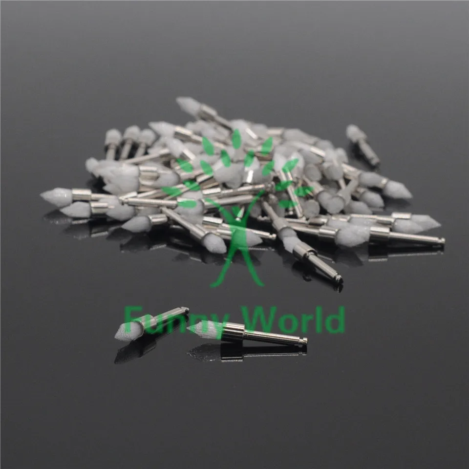 

200Pcs WHITE Dentist Nylon Latch Bowl Point Polishing Polisher Prophy Brushes