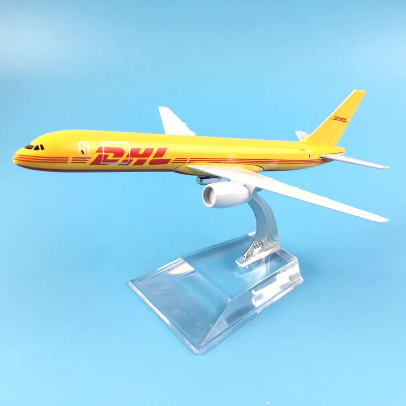 

hot sell plane model Boeing 757 DHL cargo aircraft B757 16cm Alloy simulation airplane model for kids toys Christmas gift