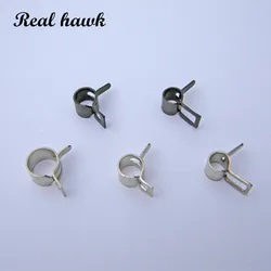 10pcs D3.5-9mm Metal Oil Pipe Clamps Oil Tube Clip Fastener Spare Parts for RC Fixed-wing Aircraft Car/Boat Airplane Model
