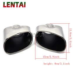 OVERE 1pair Stainless Steel Chrome Car Exhaust Tips Muffler Pipe Tailpipe Cover For BMW X5 E53 E70 Accessories 2000-2016