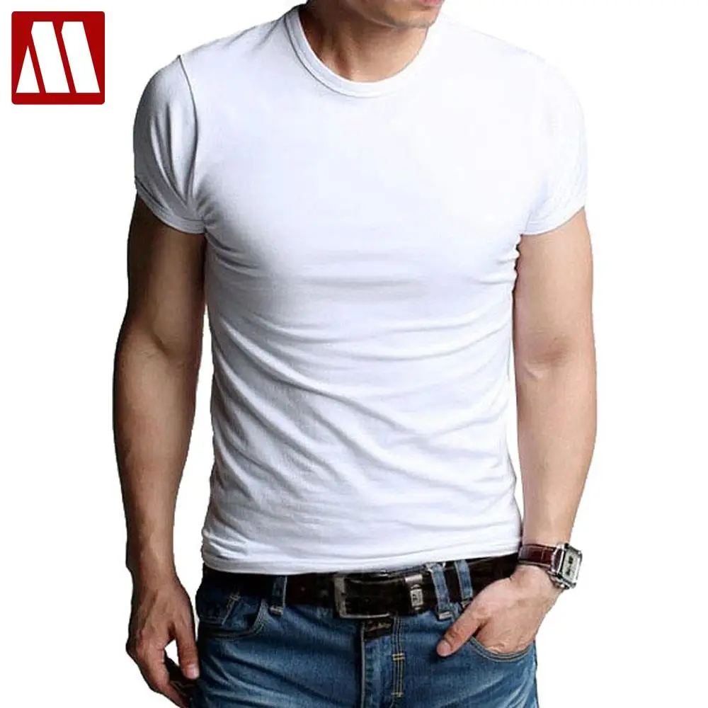 Men\'s T-shirts Stretch Cotton Tees Man Causal T Shirt Male Clothing Fashion Undershirts O-neck Active Short Tshirts Promotion