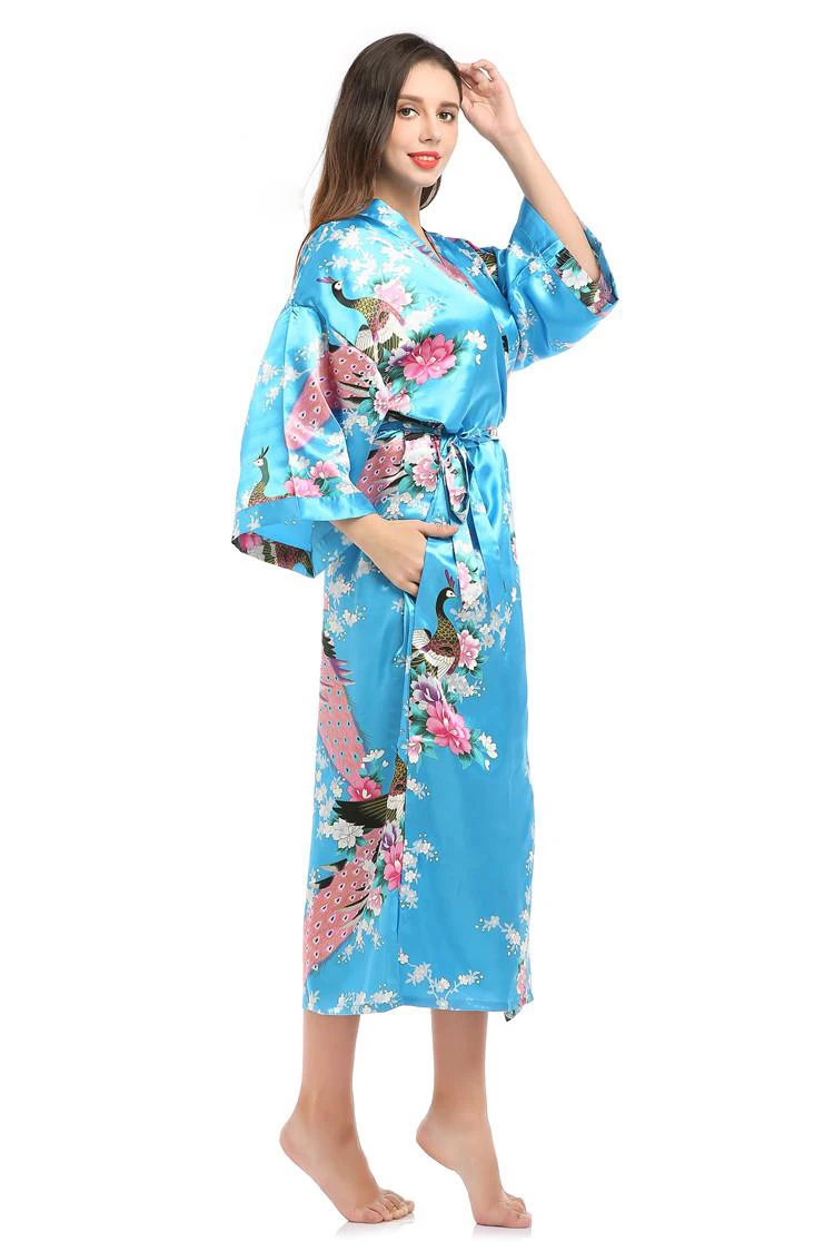 Japanese Costume Bath Floral Peacock gown robe Tokyo Fashion Japan National Trend Women Sexy Kimono Yukata Novelty Evening Dress