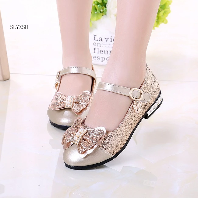 

Children Princess Shoes New 2024 Girls Sequins Wedding Party Kids Baby Enfants Hot Shoes for Girls Pink Gold School Dance