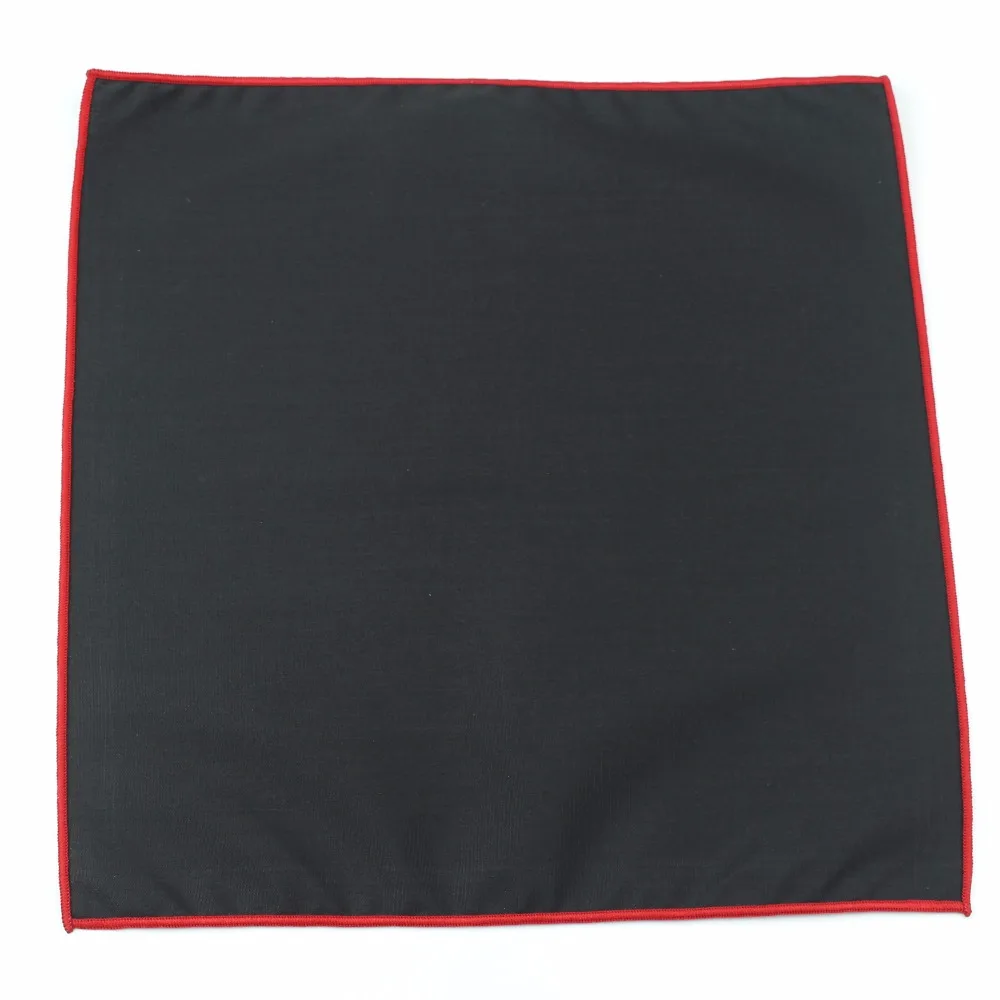 Men's Sunny Style Cotton Handkerchief Black Pocket Square Colorful Edge Hankies Towel Casual 23*23cm