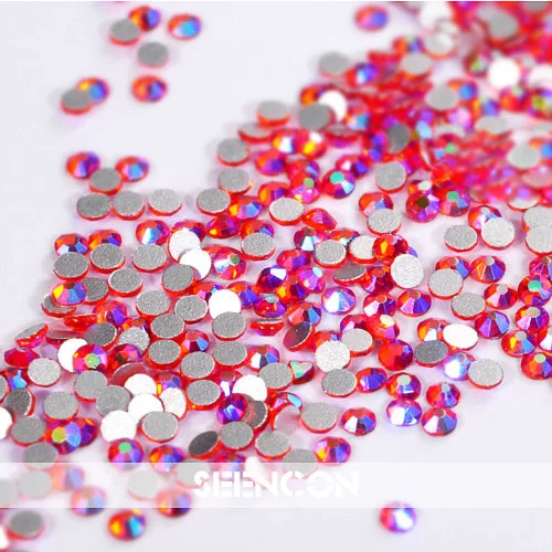 100pcs shining orange AB color top quality non-hotfix nail art rhinestone 3D Nail Art Glitter Jewelry crystal ss4/ss6/ss8/ss10