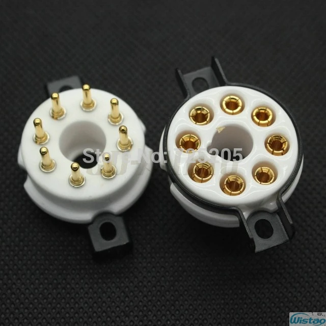 8-контактная позолоченная вакуумная трубка с большими восемью контактами KT66 KT88 EL34 EL37 позолоченная медная и керамическая основа