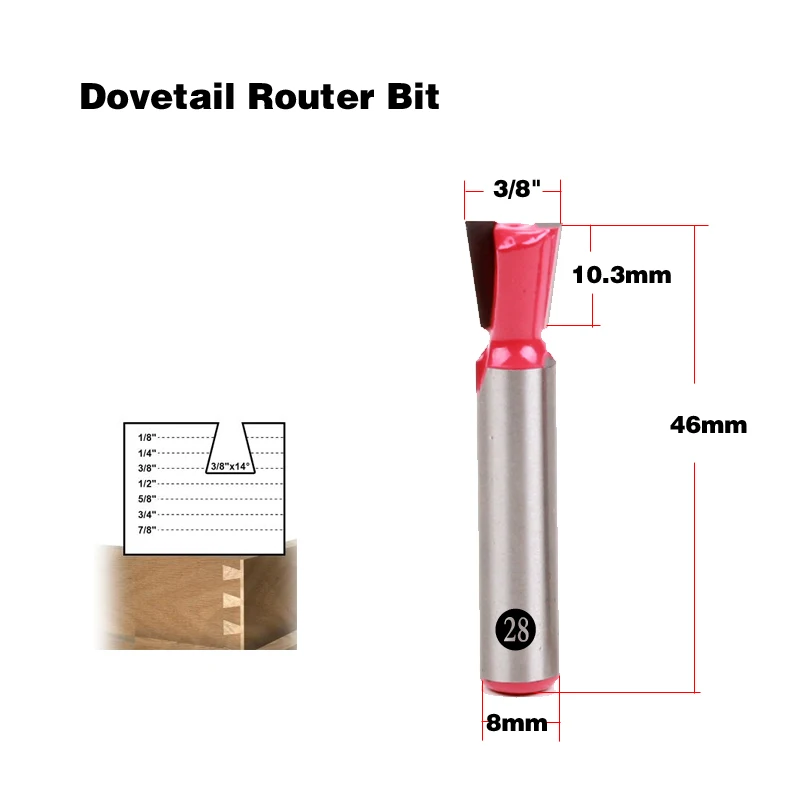 1pc 8mm Shank wood router bit Straight end mill trimmer cleaning flush trim corner round cove box bits tools Milling Cutter