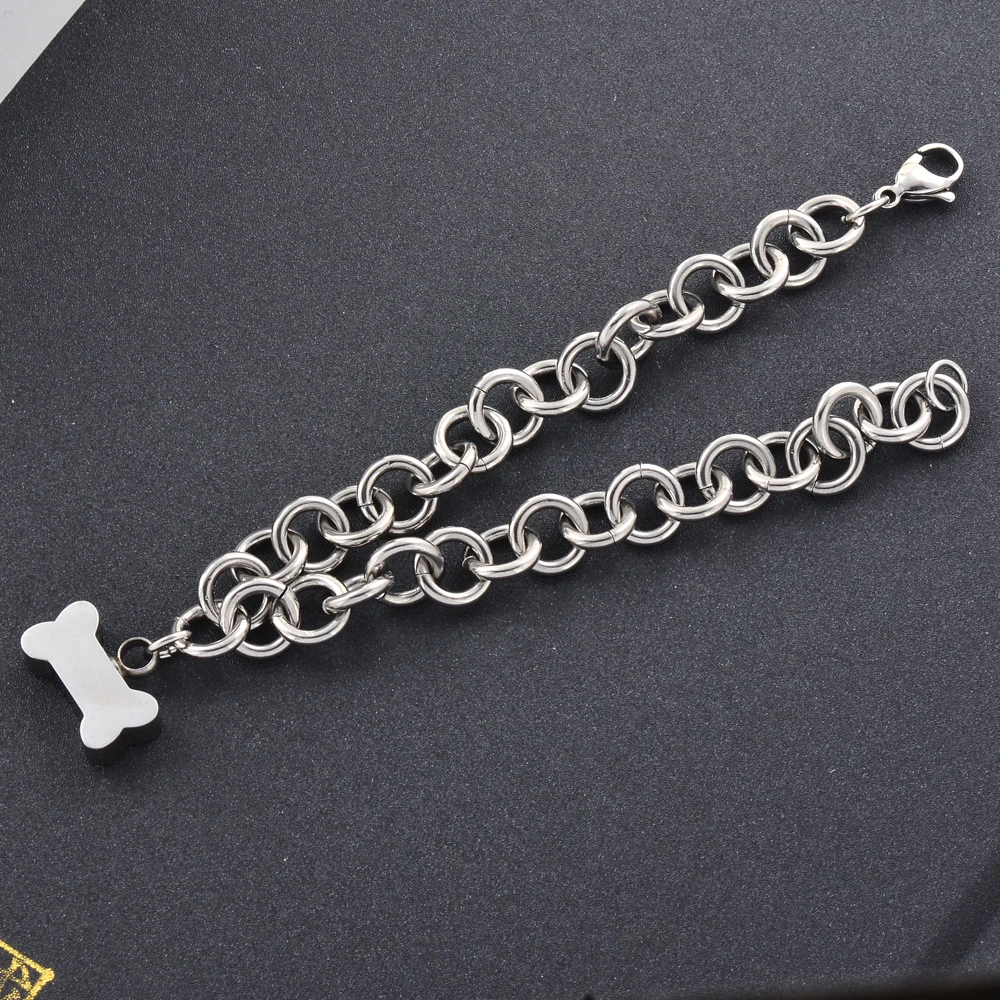 CMB5084 NEW ! 10pcs/lot  Stainless Steel Bone Ash Holder Link Chain Bracelets  Memorial Bracelets With Urn Pendant