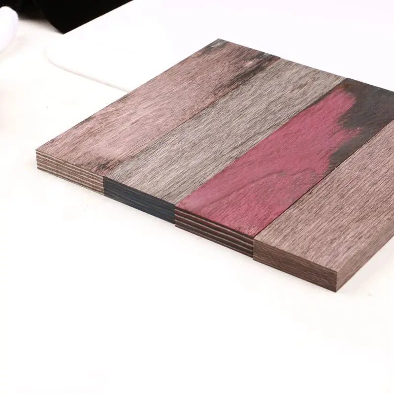 2pcs Knife handle material wood handle scales laminated color wood knife DIY making 120x40x10mm