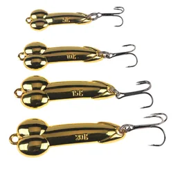 1 pz DD cucchiaio di metallo richiamo di pesca Treble Hook 5g 10g 15g 20g argento oro paillettes metallo Spinnerbait Treble Hook esca dura affrontare