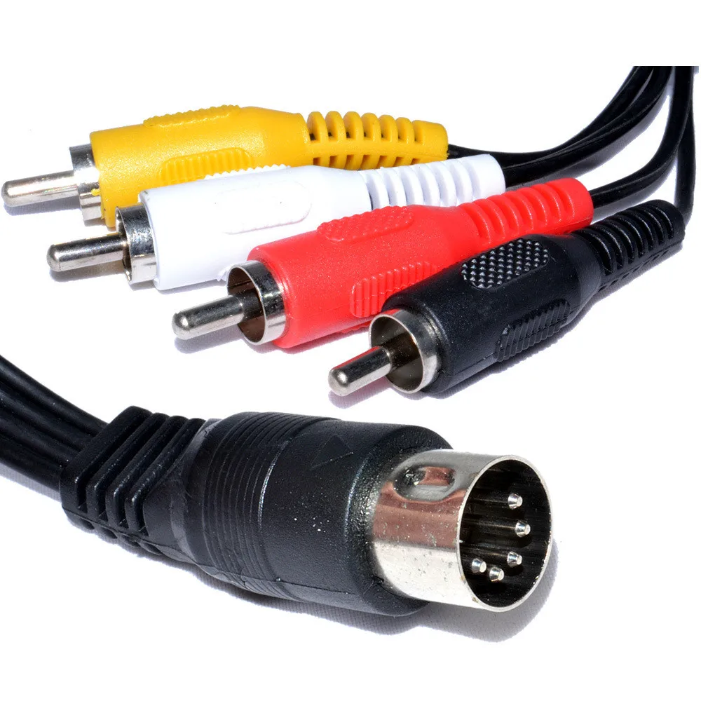 5 Pin wtyk męski Din do 4 x RCA Phono męski wtyk Audio kabel 1.5 m