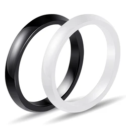 3mm Light 4 Colors Simple Ceramic Rings For Women Smooth Ceramic Rings White&Black&Blue&Pink Fashion Wedding Engagement Ring