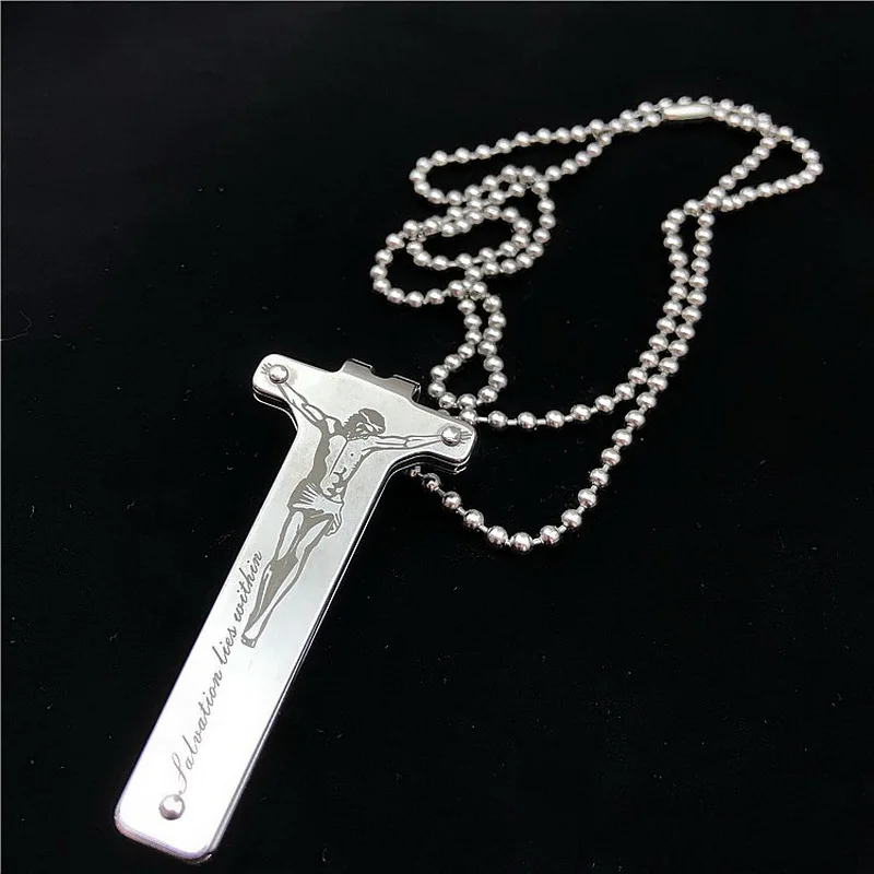 Seiko Stainless Steel Knife Pendant Mini Fruit Knife Creative Cross Pendant Necklace Pendant Knife EDC pocket knife