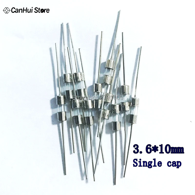 20Pcs 3.6*10 Straight Pin Fast Blow Glass Fuse 3.6x10mm Fuse 250V 0.1A 0.5A 1A 1.5A 2A 3A 3.15A 4A 5A 6.3A 8A 10A Single Cap Pin