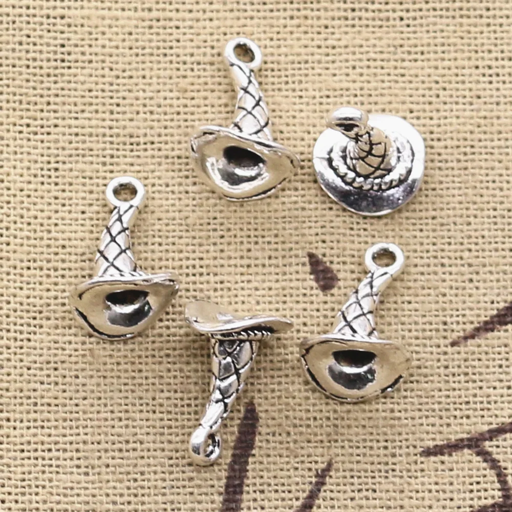 30pcs Charms Magician Magic Hat 15x11x10mm Antique Silver Color Plated Pendants Making DIY Handmade Tibetan Silver Color Jewelry