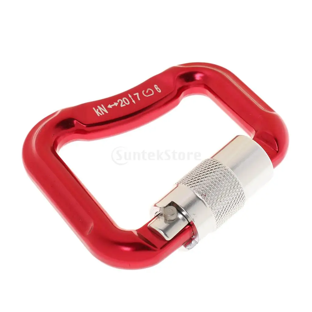 2Pcs 20KN Aluminum Alloy Paragliding Paraglider Carabiners Twist Auto Locking Hook Safety Climbing Buckle Red