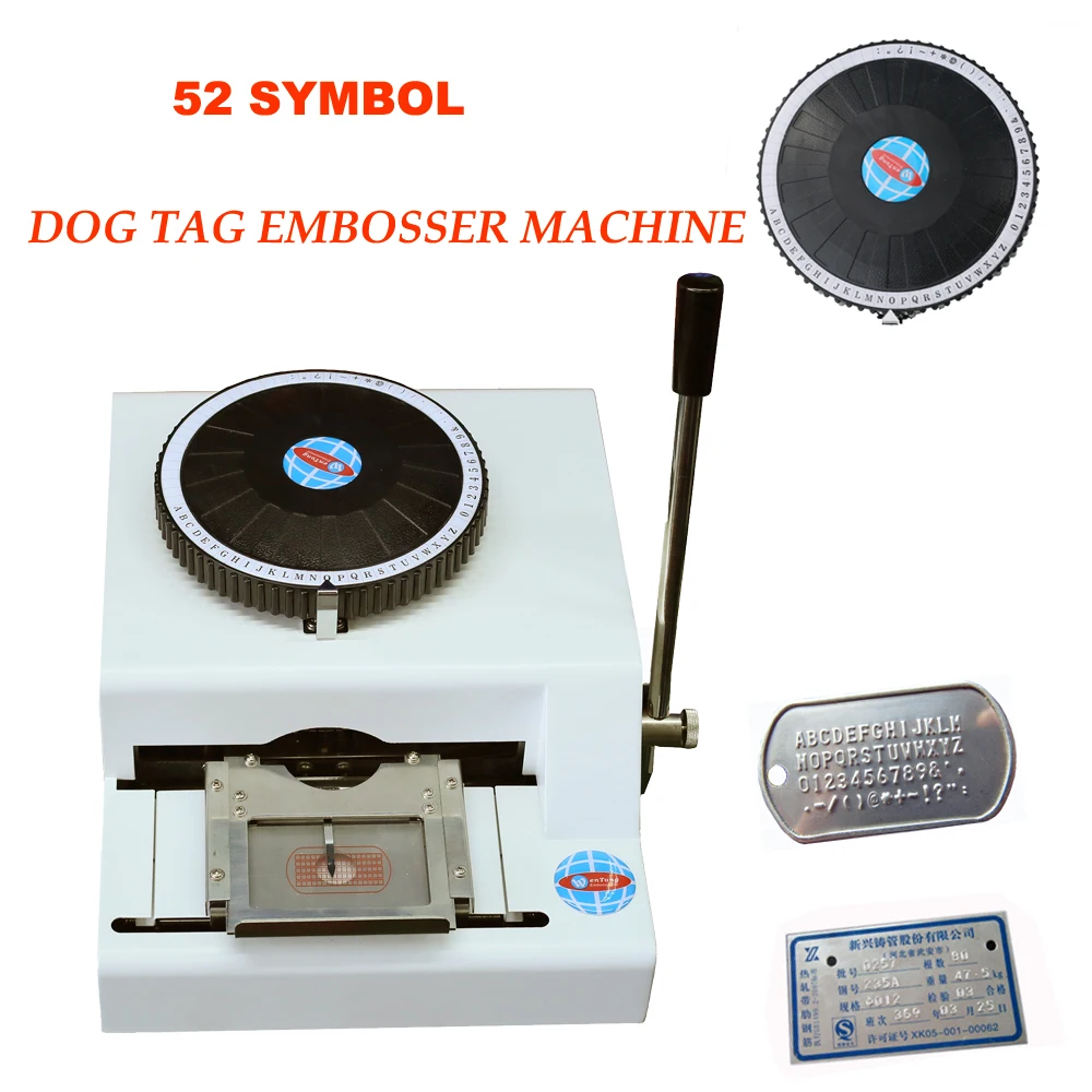 

52 Characters Manual GI Military Stainless Steel Metal Dog Tags Embosser Letter Aluminium PVC Embossing Stamping Machine