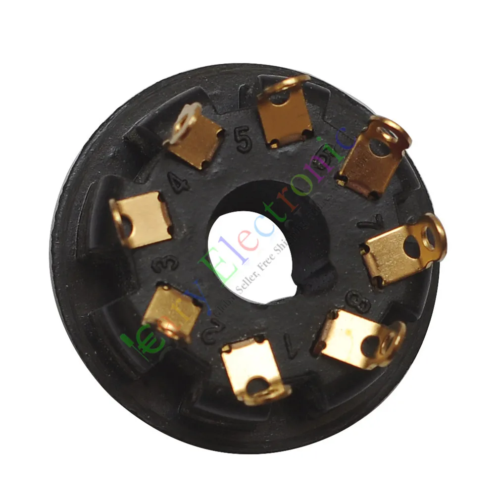 Wholesale and retail 50pc 8pin Vacuum Tube Gold plated bakelite Sockets for KT88 6550 EL34 6L6 amps free shipping