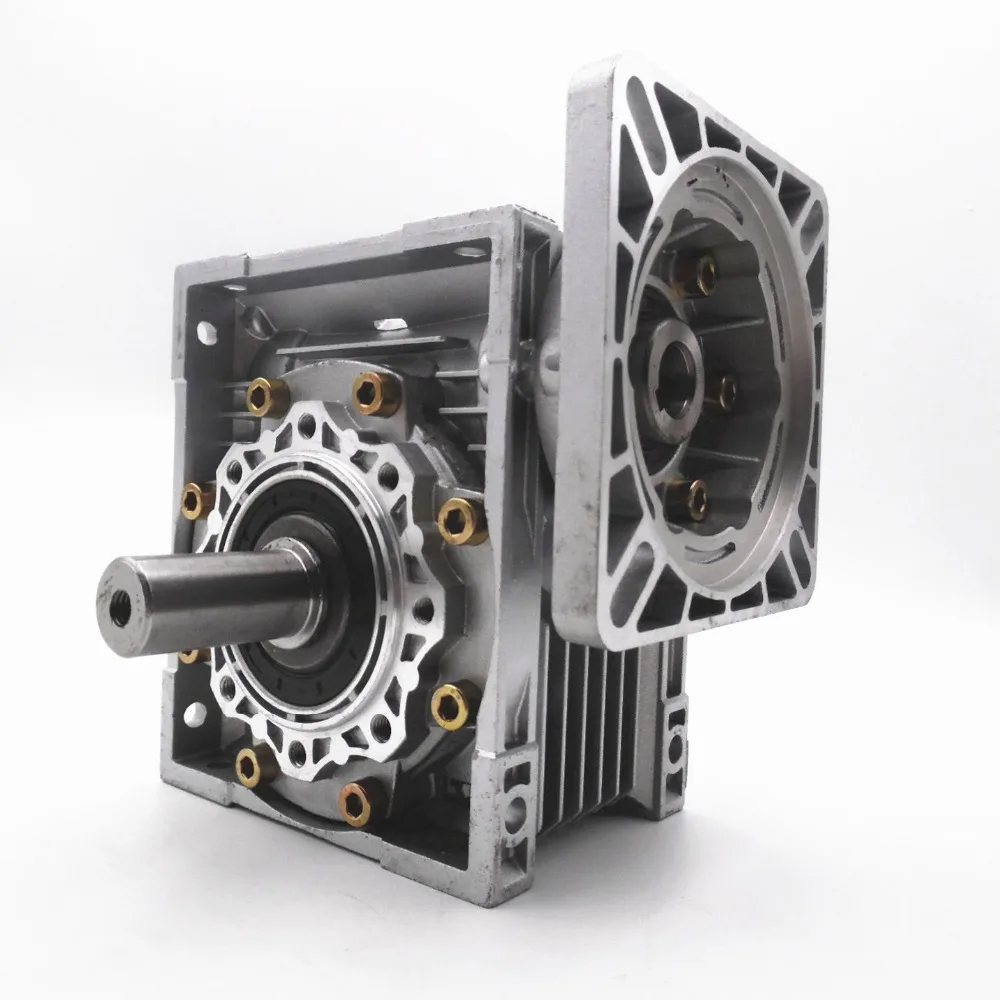 Wurm Getriebe Minderer 50:1 NMRV063 22mm Einzigen Eingang Welle Wurm Getriebe Geschwindigkeit Minderer für NEMA52 Servo Motor Schrittmotor