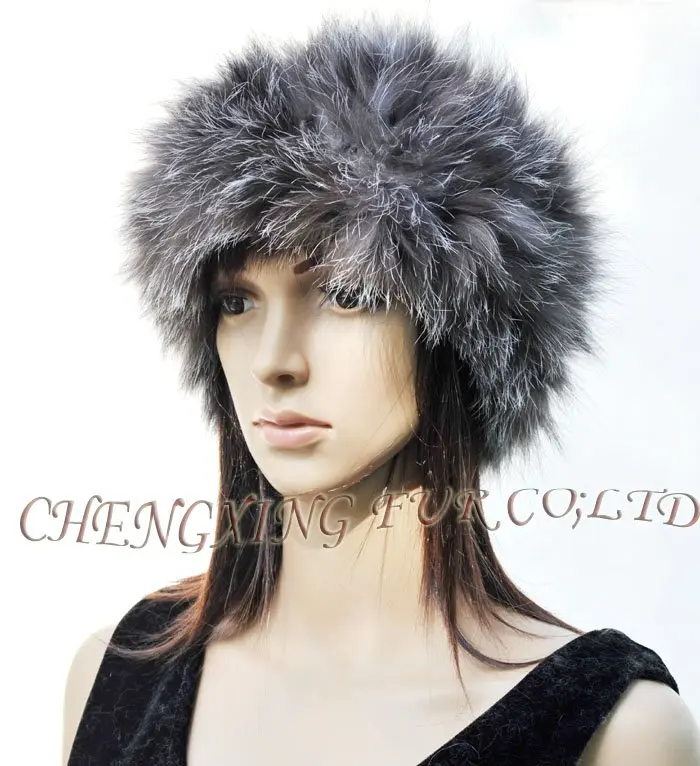 CX-E-15 Genuine Silver Fox Fur Stretch Snood Scarf / Headband ~ DROP SHIPPING