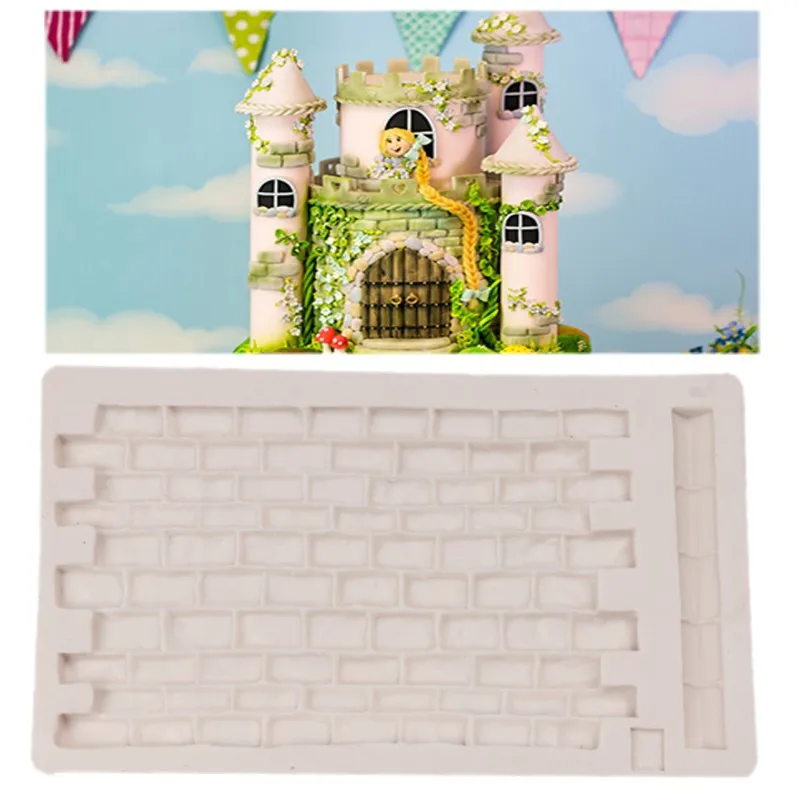 Wall Stone Silicone Mold Brick Wall Pattern Baking Fondant Mold Cake Decoration Tool Chocolate Gumpaste Sugarcraft Mold H892