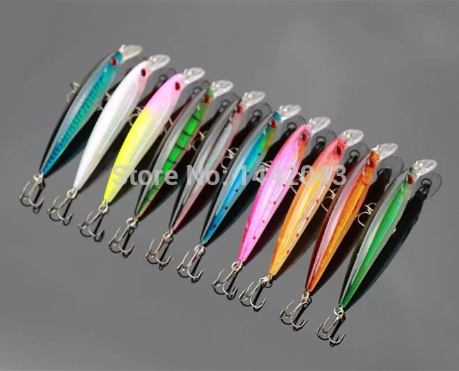 10PCS/LOT 15G 11CM Fishing Lure Minnow Lures Hard Bait Pesca Fishing Tackle isca artificial 10 Colors Hook Swimbait China