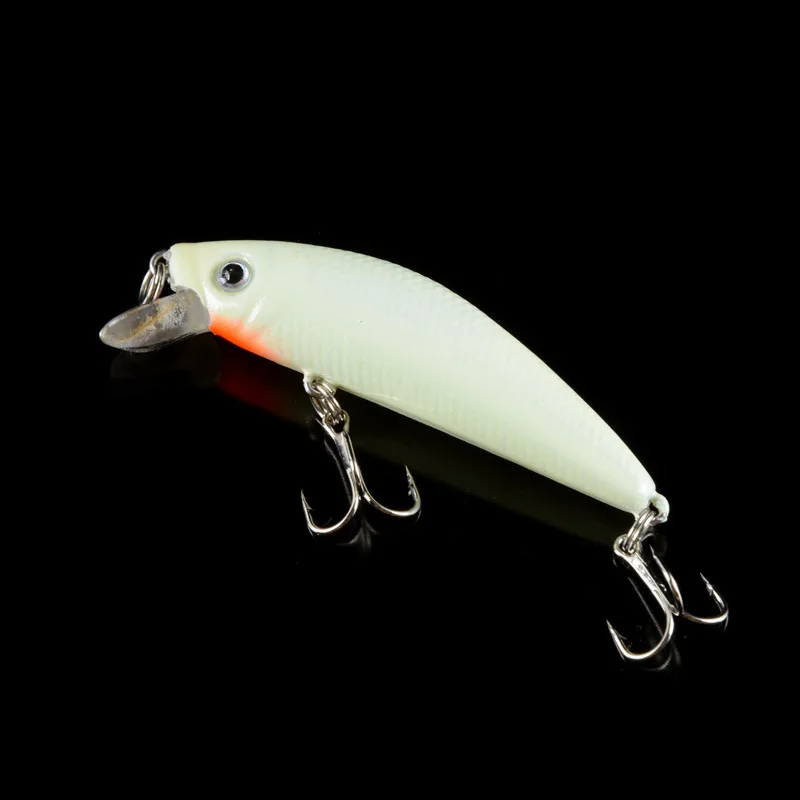 1pcs Fishing Lures 8cm 3D Luminous Night Fishing Minnow Lure Isca Artificial Wobbler Bait Hard Bait Lure Hook Tackle Fish Lure