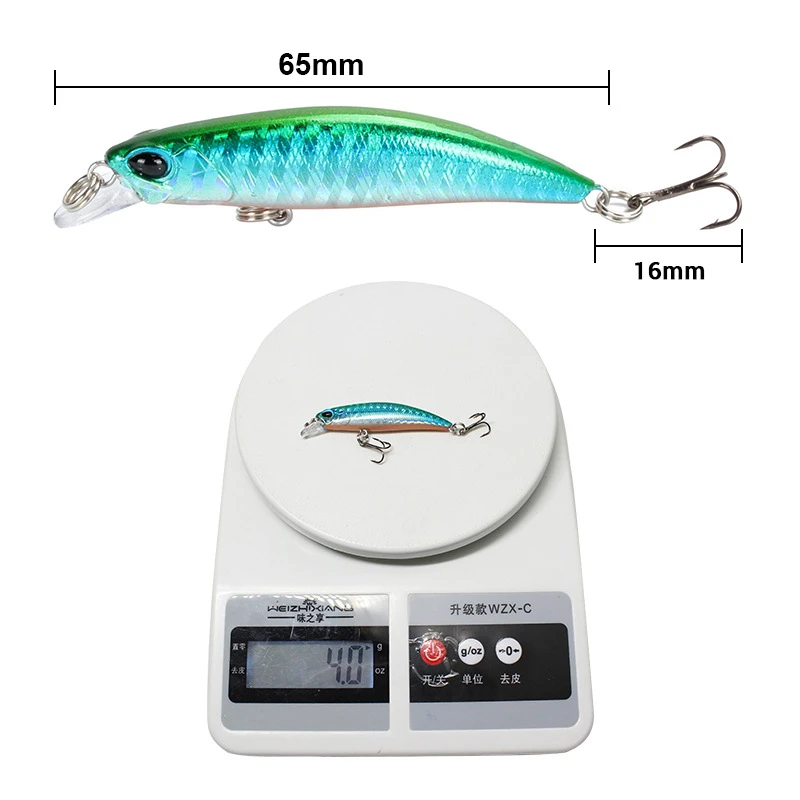 Langsam Sinking Minnow Angeln Locken 65mm 4g Künstliche Japan Harten Köder Bass Pike Wobbler Crankbait Karpfen Angeln